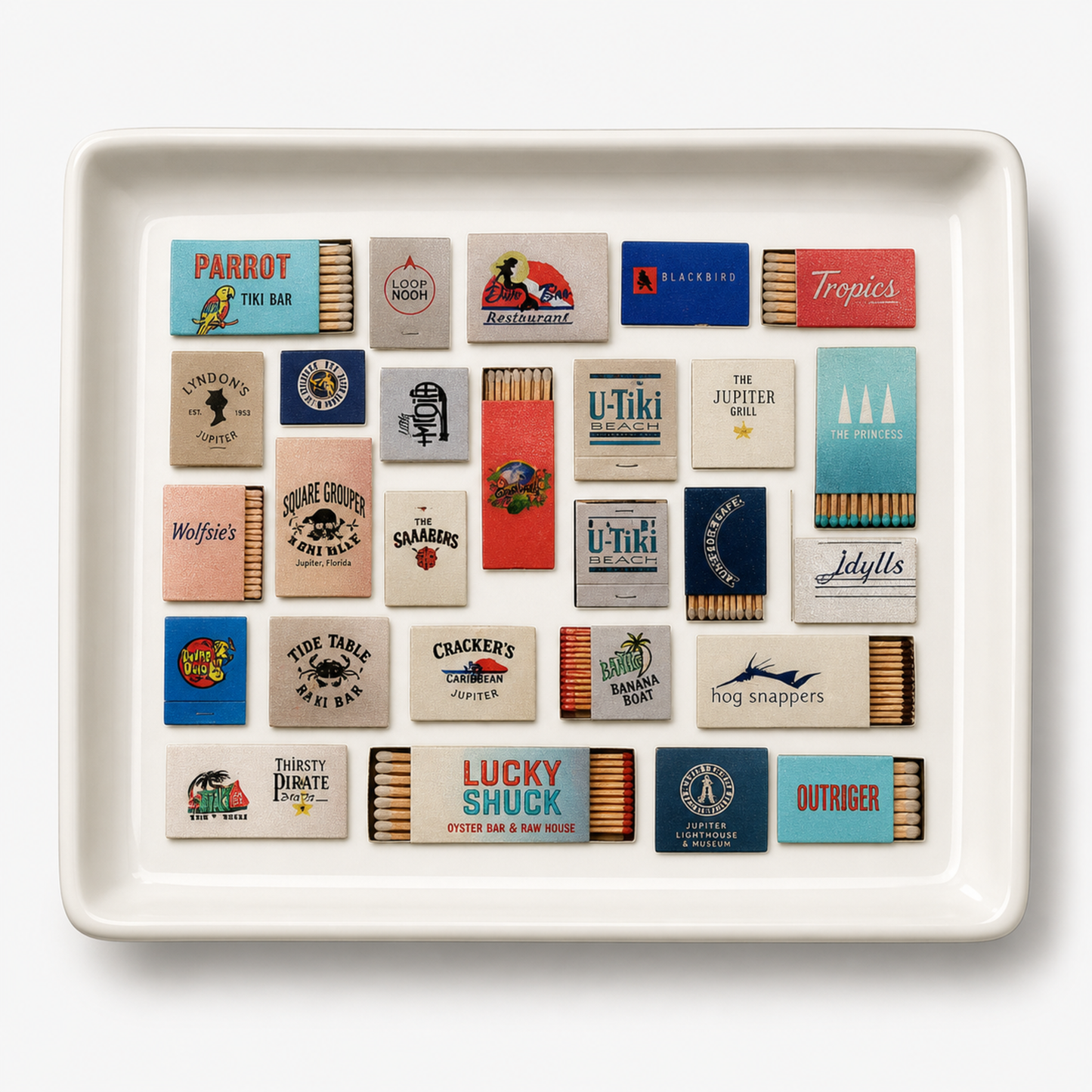 JUPITER FLORIDA MATCHBOOK TRINKET TRAY