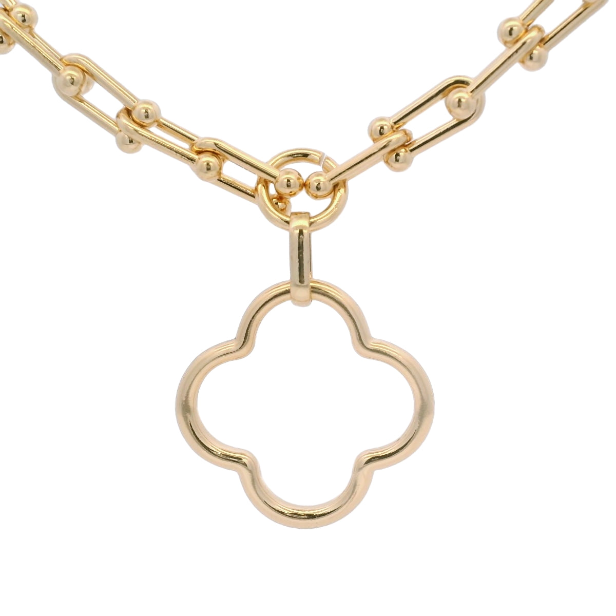 GOLD TONE OPEN CLOVER NECKLACE