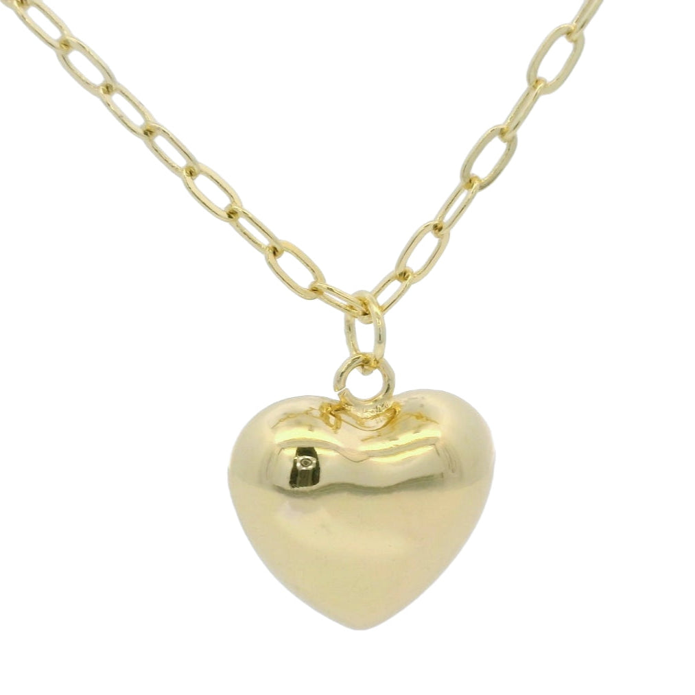 GOLD TONE MEDIUM HEART NECKLACE