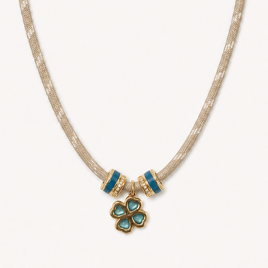 BLUE CORD PENDANT NECKLACE