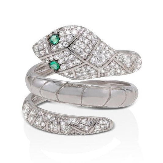 Diamond & Emerald Snake RIng