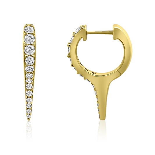 GOLD AND DIAMOND SPIKE HUGGIE