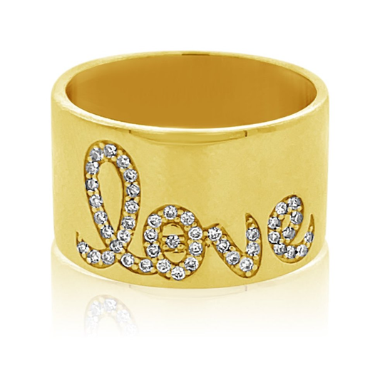 GOLD WIDE LOVE RING
