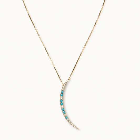 GOLD TURQUOISE DIAMOND NECKLACE