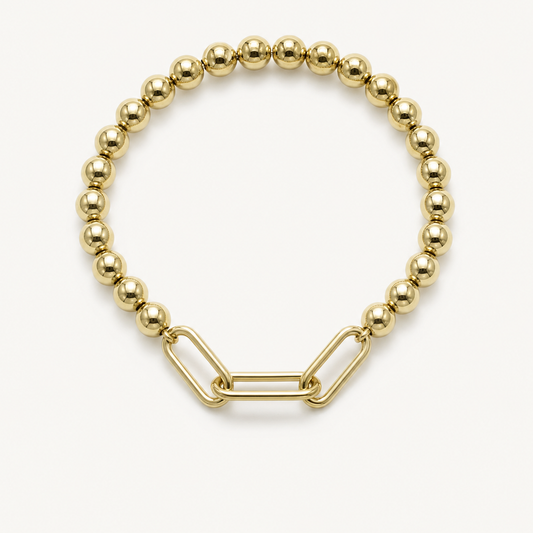 LARGE GOLD BEAD BRACELET