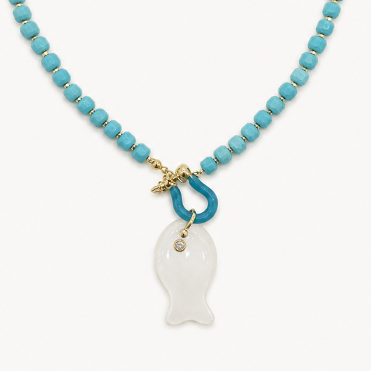 WHITE FISH NECKLACE