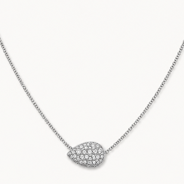 WHITE GOLD PAVÉ TEARDROP NECKLACE