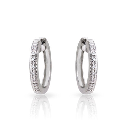 Small Diamond Huggie Hoops