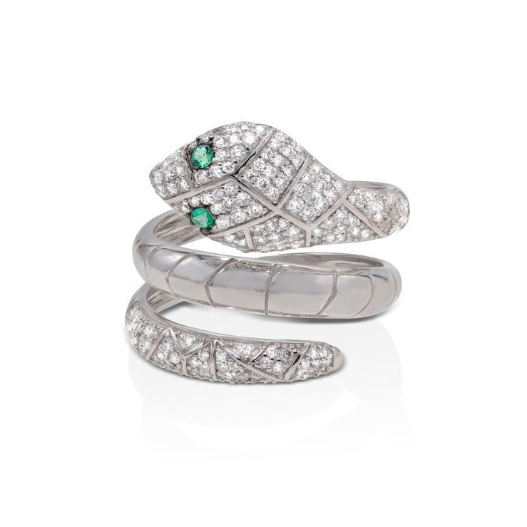 Diamond & Emerald Snake RIng