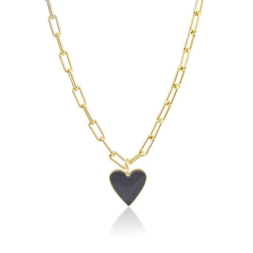 Small Enamel Heart Necklace