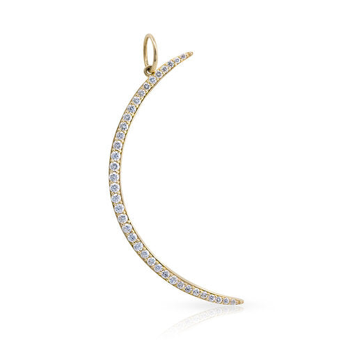 Long Diamond Crescent Moon Charm