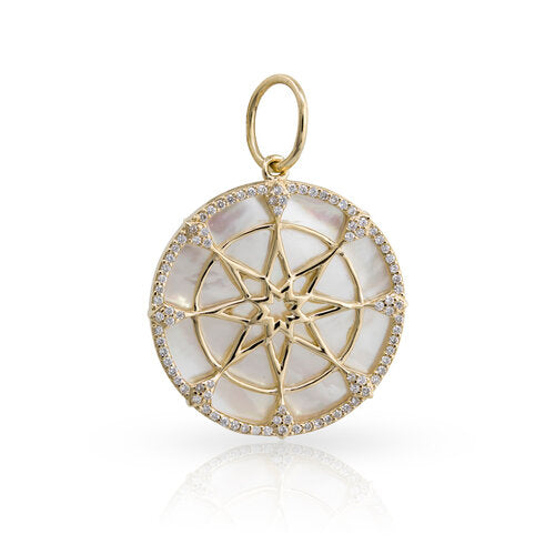 Mother of Pearl Compass Charm